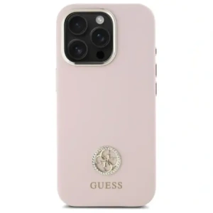 Etui Guess GUHCP16XM4DGPP Apple iPhone 16 Pro Max hardcase Silicone Logo Strass 4G jasnoróżowy/pink