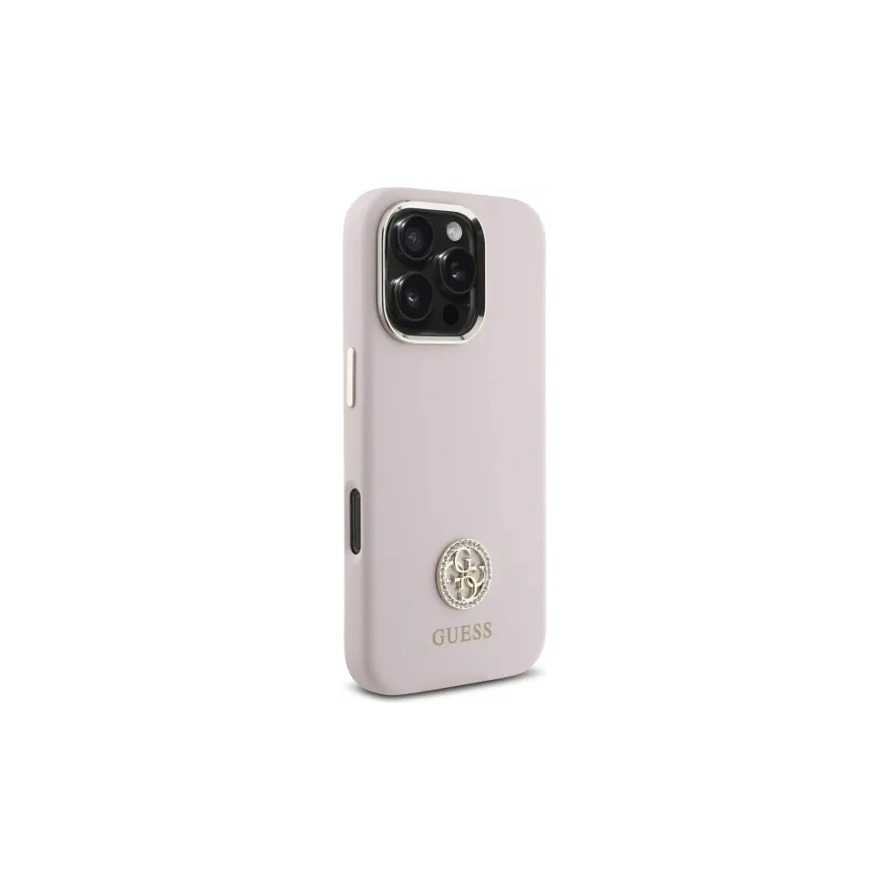 Hurtownia GSM - Guess GUHCP16XM4DGPP Apple iPhone 16 Pro Max hardcase Silicon Logo Strass 4G roz - GUE4112 - {ean13} - Hurt