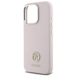 Etui Guess GUHCP16XM4DGPP Apple iPhone 16 Pro Max hardcase Silicone Logo Strass 4G jasnoróżowy/pink