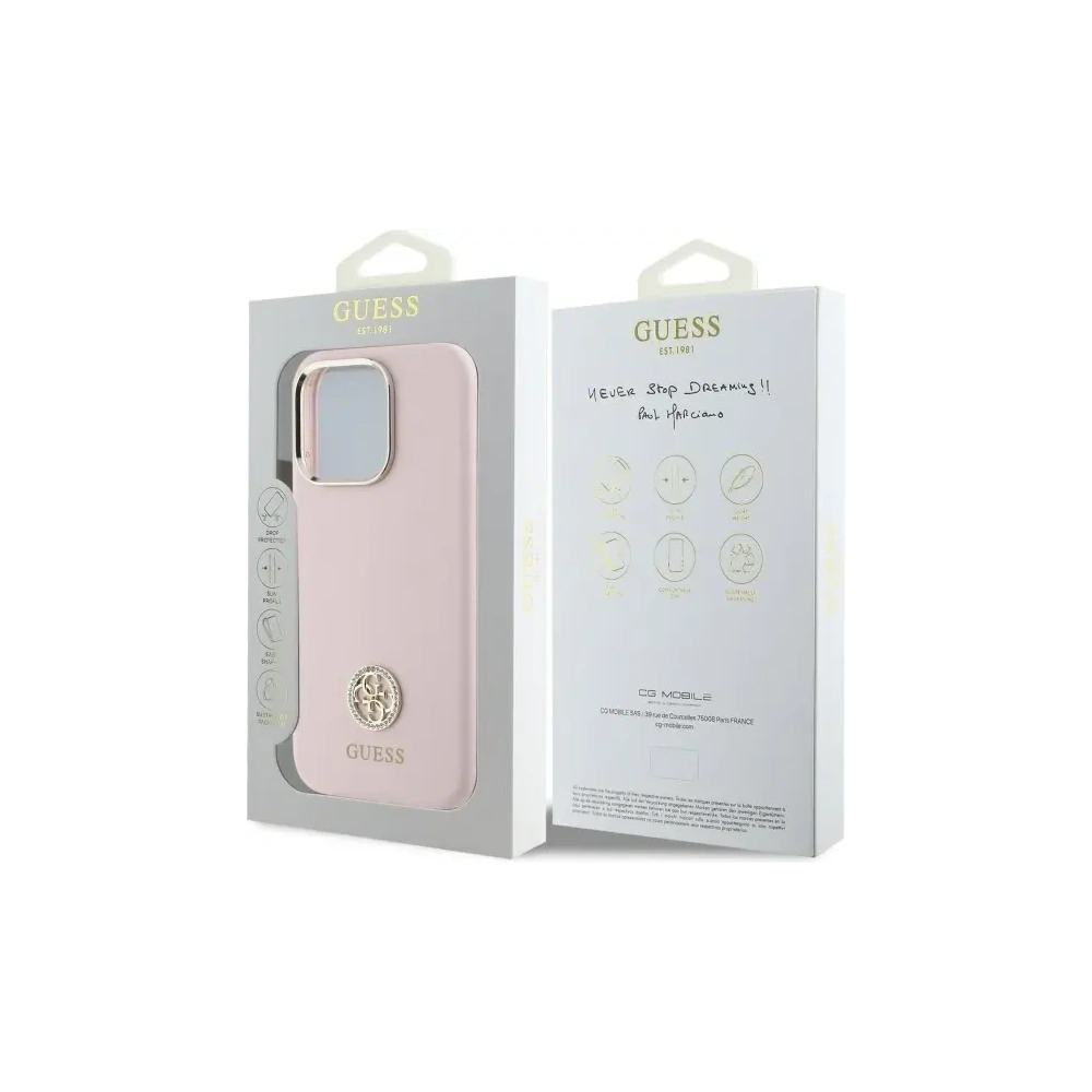 Hurtownia GSM - Guess GUHCP16XM4DGPP Apple iPhone 16 Pro Max hardcase Silicon Logo Strass 4G roz - GUE4112 - {ean13} - Hurt