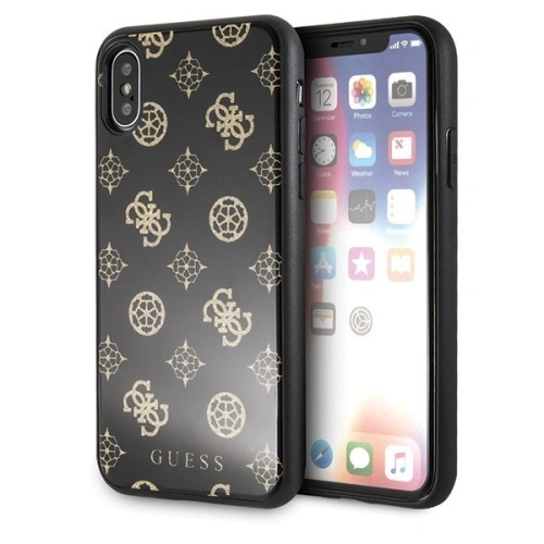 Etui Guess GUHCPXTGGPBK Apple iPhone X/XS czarny/black hard case Peony G Double Layer Glitter