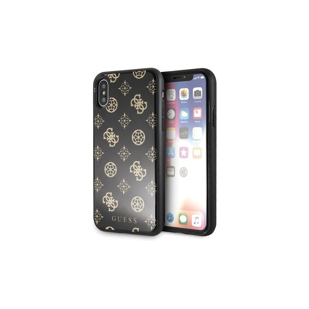 Hurtownia GSM - Etui Guess GUHCPXTGGPBK Apple iPhone X/XS czarny/black hard case Peony G Double Layer Glitter - GUE342BLK - {ean13} - Hurt