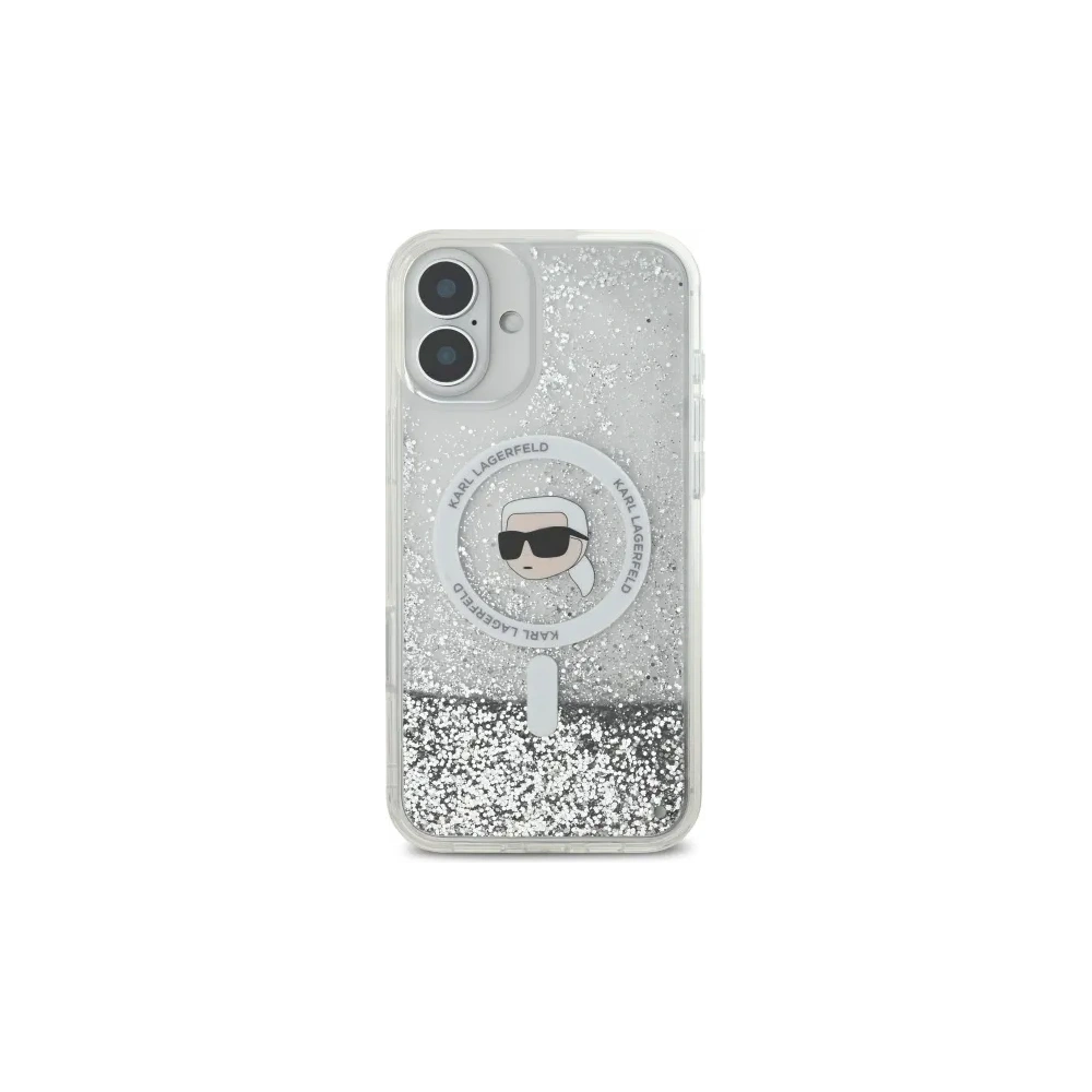Hurtownia GSM - Etui Karl Lagerfeld KLHMP16SLGKISGH Apple iPhone 16 hardcase Liquid Glitter Karl Head MagSafe transparent - KLD21806 - {ean13} - Hurt