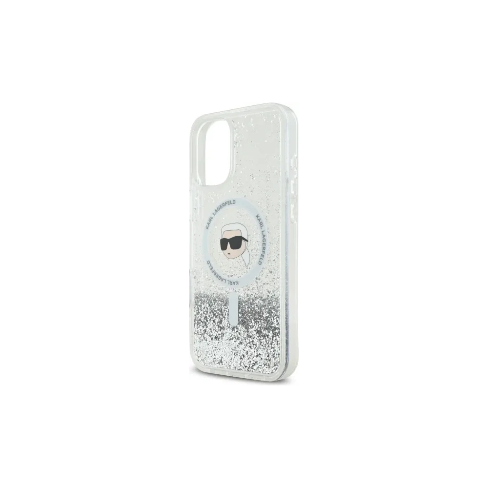 Hurtownia GSM - Etui Karl Lagerfeld KLHMP16SLGKISGH Apple iPhone 16 hardcase Liquid Glitter Karl Head MagSafe transparent - KLD21806 - {ean13} - Hurt