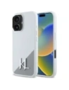 Karl Lagerfeld KLHMP16SSCMKMPCH Apple iPhone 16 carcasă din silicon cu logo metalic inițial MagSafe alb