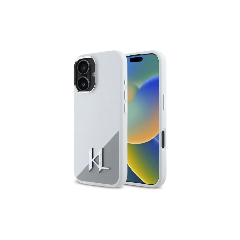 Hurtownia GSM - Etui Karl Lagerfeld KLHMP16SSCMKMPCH Apple iPhone 16 hardcase silikonový počáteční kovový logo MagSafe bílý/white - KLD21807 - {ean13} - Hurt