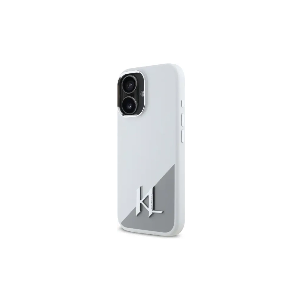 Hurtownia GSM - Etui Karl Lagerfeld KLHMP16SSCMKMPCH Apple iPhone 16 hardcase silikonový počáteční kovový logo MagSafe bílý/white - KLD21807 - {ean13} - Hurt