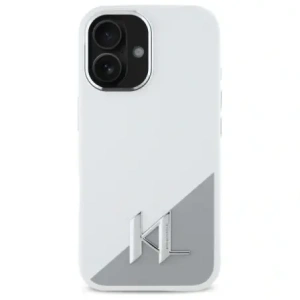 Etui Karl Lagerfeld KLHMP16SSCMKMPCH Apple iPhone 16 hardcase Silicone Initial Metal Logo MagSafe biały/white