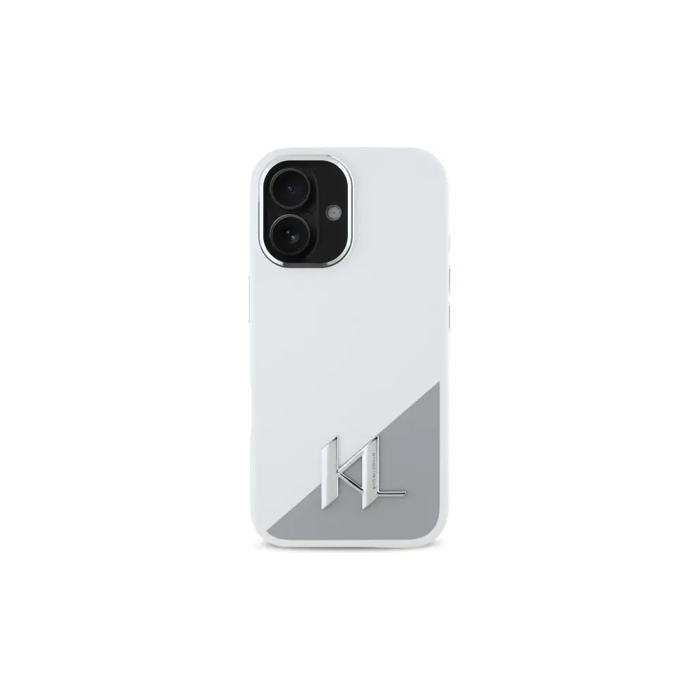 Hurtownia GSM - Karl Lagerfeld KLHMP16SSCMKMPCH Apple iPhone 16 keménytok Szilikon Kezdeti Fém Logó MagSafe fehér - KLD21807 - {ean13} - Hurt