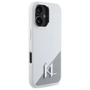 Etui Karl Lagerfeld KLHMP16SSCMKMPCH Apple iPhone 16 hardcase Silicone Initial Metal Logo MagSafe biały/white