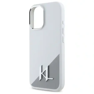 Etui Karl Lagerfeld KLHMP16SSCMKMPCH Apple iPhone 16 hardcase Silicone Initial Metal Logo MagSafe biały/white