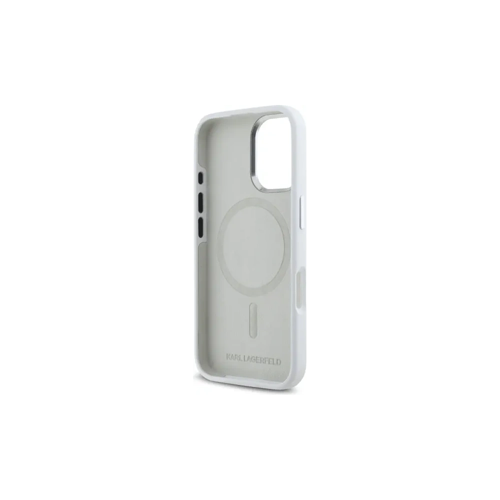 Hurtownia GSM - Karl Lagerfeld KLHMP16SSCMKMPCH Apple iPhone 16 Hardcase Silikon Initial Metall-Logo MagSafe weiß - KLD21807 - {ean13} - Hurt