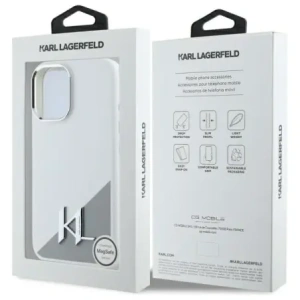 Etui Karl Lagerfeld KLHMP16SSCMKMPCH Apple iPhone 16 hardcase Silicone Initial Metal Logo MagSafe biały/white