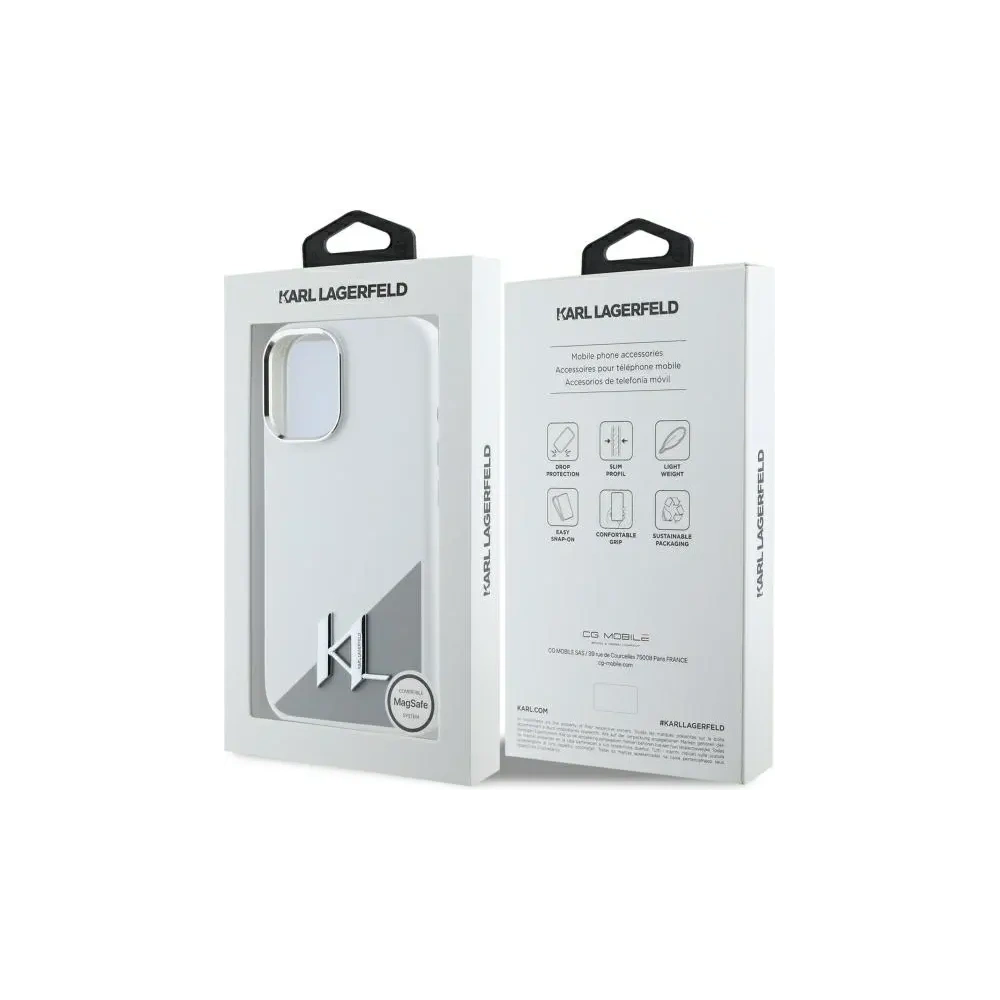 Hurtownia GSM - Karl Lagerfeld KLHMP16SSCMKMPCH Apple iPhone 16 Hardcase Silikon Initial Metall-Logo MagSafe weiß - KLD21807 - {ean13} - Hurt