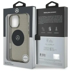 Mercedes MEHMP16L23HCPK Apple iPhone 16 Pro kemény tok MB Case Star Pattern MagSafe fekete