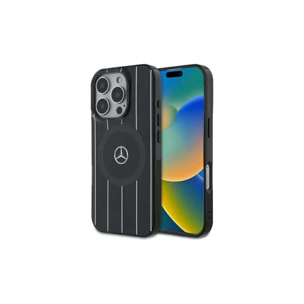 Hurtownia GSM - Mercedes MEHMP16L23HRSK Apple iPhone 16 Pro husă dură MB Double Layer Crossed Lines MagSafe neagră - MRS242 - {ean13} - Hurt
