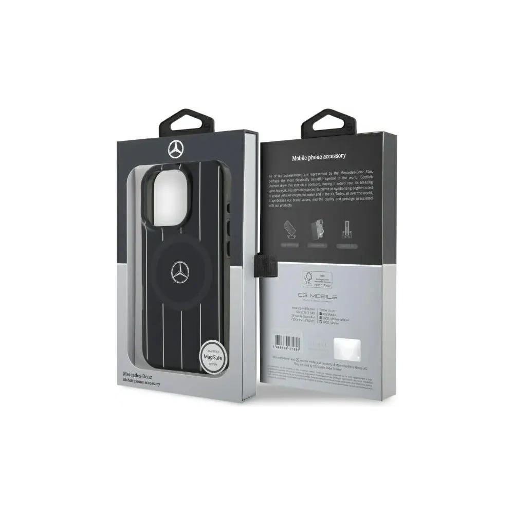 Hurtownia GSM - Mercedes MEHMP16L23HRSK Apple iPhone 16 Pro husă dură MB Double Layer Crossed Lines MagSafe neagră - MRS242 - {ean13} - Hurt