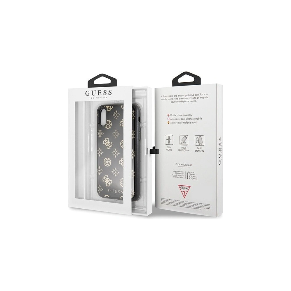 Hurtownia GSM - Etui Guess GUHCPXTGGPBK Apple iPhone X/XS czarny/black hard case Peony G Double Layer Glitter - GUE342BLK - {ean13} - Hurt