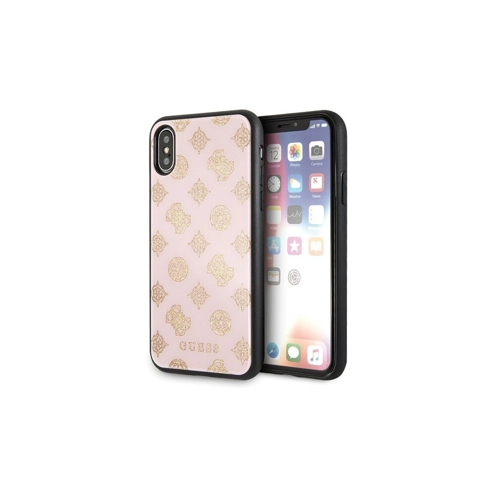Hurtownia GSM - Etui Guess GUHCPXTGGPLP Apple iPhone X/XS jasnoróżowy/light pink hard case Peony G Double Layer Glitter - GUE343PNK - {ean13} - Hurt
