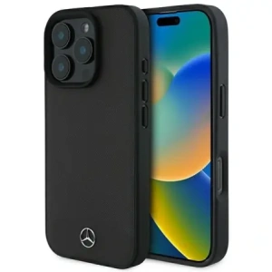 Hurtownia GSM - Etui Mercedes MEHMP16L23RBARK Apple iPhone 16 Pro hardcase Textured And Plain Leather MagSafe czarny/black - MRS245 - {ean13} - Hurt