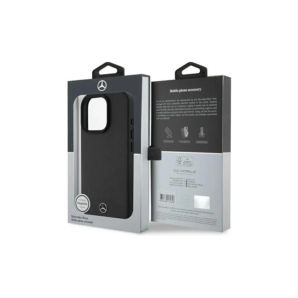 Hurtownia GSM - Etui Mercedes MEHMP16L23RBARK Apple iPhone 16 Pro hardcase Textured And Plain Leather MagSafe černý/black - MRS245 - {ean13} - Hurt