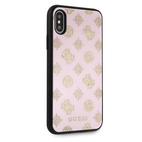 Etui Guess GUHCPXTGGPLP Apple iPhone X/XS jasnoróżowy/light pink hard case Peony G Double Layer Glitter