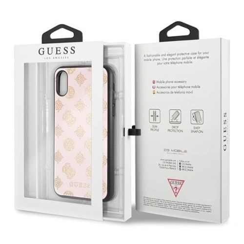 Etui Guess GUHCPXTGGPLP Apple iPhone X/XS jasnoróżowy/light pink hard case Peony G Double Layer Glitter