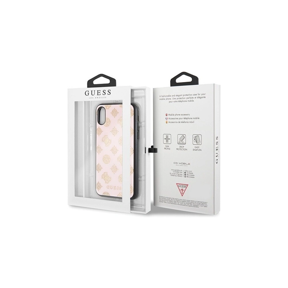 Hurtownia GSM - Etui Guess GUHCPXTGGPLP Apple iPhone X/XS jasnoróżowy/light pink hard case Peony G Double Layer Glitter - GUE343PNK - {ean13} - Hurt