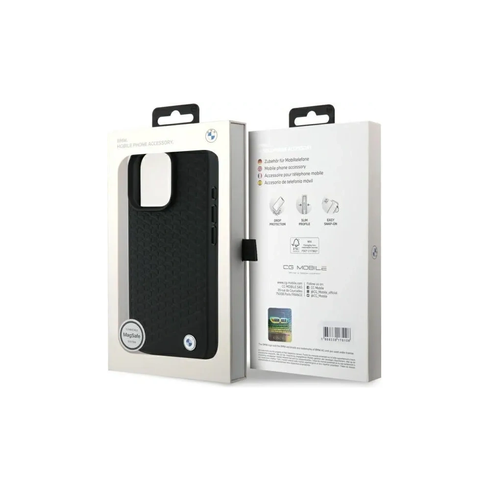 Hurtownia GSM - Etui BMW BMHMP16L23RDDK Apple iPhone 16 Pro hardcase Sign Leather Diamond Metal Logo MagSafe czarny/black - BMW699 - {ean13} - Hurt