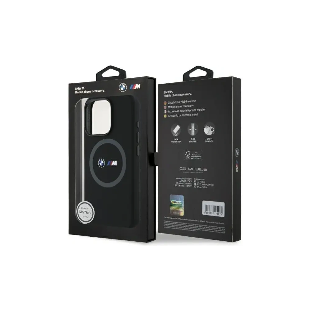 Hurtownia GSM - BMW BMHMP16L23SROK Apple iPhone 16 Pro Hartschale M Silikon Druck Ring MagSafe schwarz - BMW701 - {ean13} - Hurt