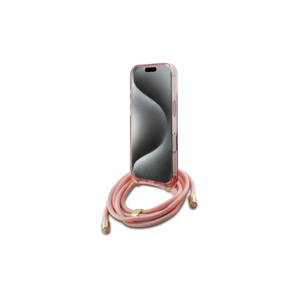Hurtownia GSM - Etui Guess GUHMP16LHCTSGNSP Apple iPhone 16 Pro hardcase Crossbody Cord Script MagSafe różowy/pink - GUE4117 - {ean13} - Hurt