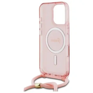 Etui Guess GUHMP16LHCTSGNSP Apple iPhone 16 Pro hardcase Crossbody Cord Script MagSafe różowy/pink