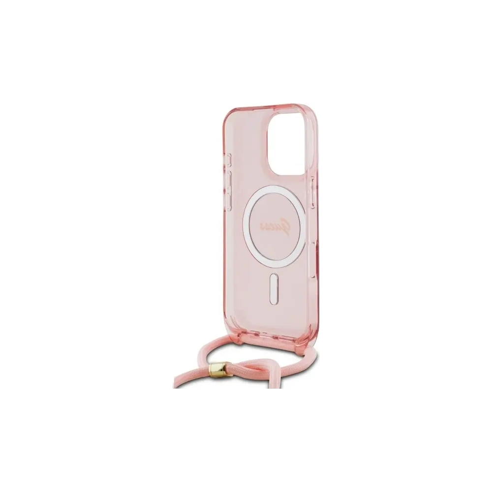 Hurtownia GSM - Etui Guess GUHMP16LHCTSGNSP Apple iPhone 16 Pro hardcase Crossbody Cord Script MagSafe różowy/pink - GUE4117 - {ean13} - Hurt