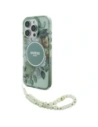 Etui Guess GUHMP16LHFWBRCESN Apple iPhone 16 Pro hardcase IML Flowers With Pearl Strap MagSafe zielony/green