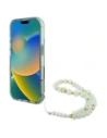 Wholesale Guess GUHMP16LHFWBRCESN Apple iPhone 16 Pro hardcase IML Flowers With Pearl Strap MagSafe green - GUE4118 - {ean13} - Hurt