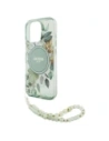 Wholesale Guess GUHMP16LHFWBRCESN Apple iPhone 16 Pro hardcase IML Flowers With Pearl Strap MagSafe green - GUE4118 - {ean13} - Hurt