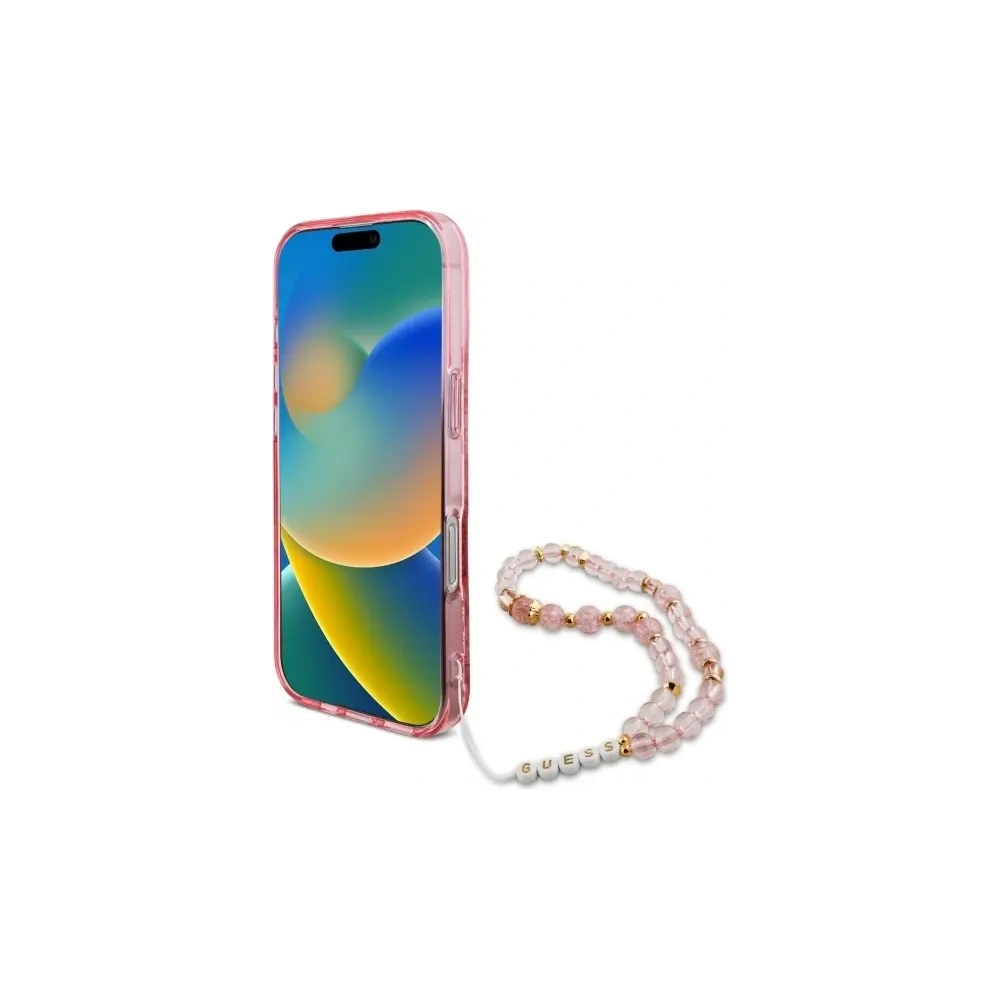 Hurtownia GSM - Etui Guess GUHMP16LHFWBRCESP Apple iPhone 16 Pro hardcase IML Flowers With Pearl Strap MagSafe różowy/pink - GUE4119 - {ean13} - Hurt