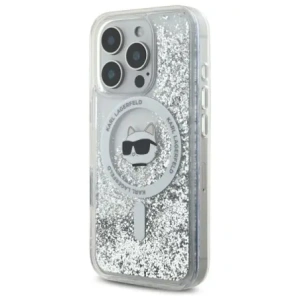 Etui Karl Lagerfeld KLHMP16XLGCHSGH Apple iPhone 16 Pro Max hardcase Liquid Glitter Choupette Head MagSafe transparent