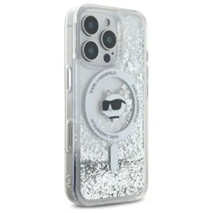 Etui Karl Lagerfeld KLHMP16XLGCHSGH Apple iPhone 16 Pro Max hardcase Liquid Glitter Choupette Head MagSafe transparent