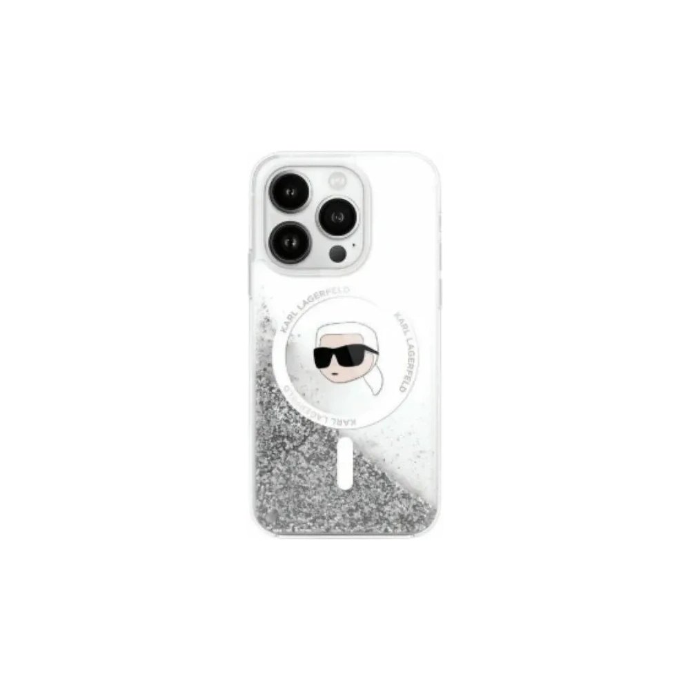 Hurtownia GSM - Karl Lagerfeld KLHMP16XLGKISGH Apple iPhone 16 Pro Max hardcase Liquid Glitter Karl Head MagSafe transparent - KLD21810 - {ean13} - Hurt