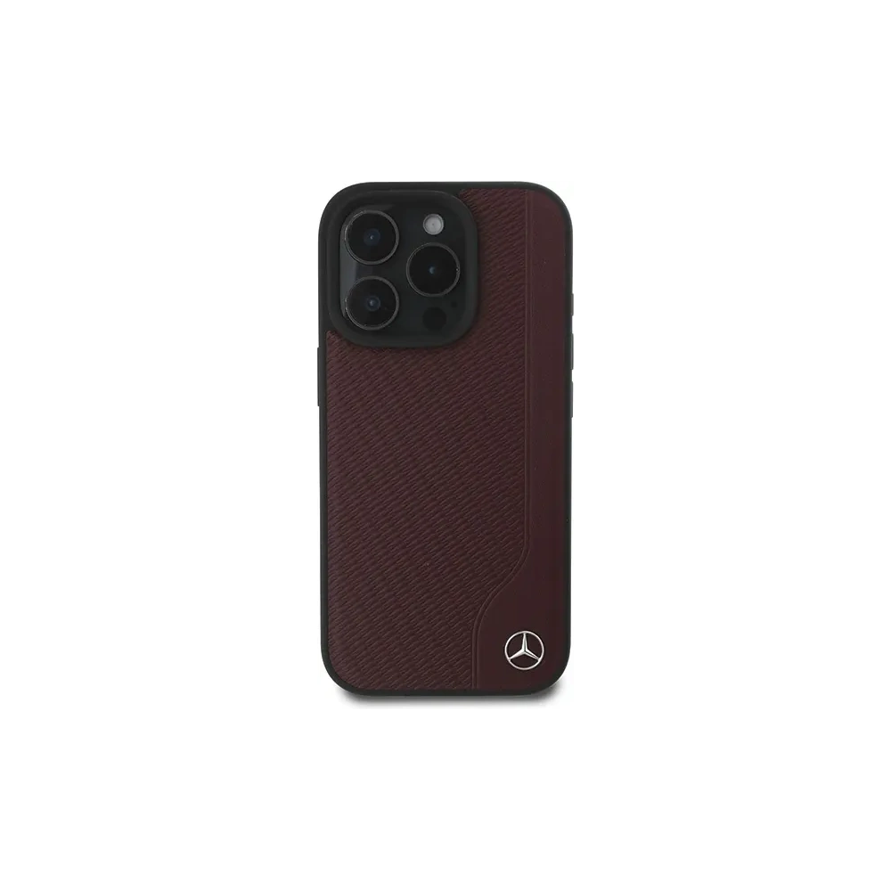 Hurtownia GSM - Etui Mercedes MEHMP16L23RBGVR Apple iPhone 16 Pro hardcase MB Wood Imitation Leather MagSafe czerwony/red - MRS247 - {ean13} - Hurt