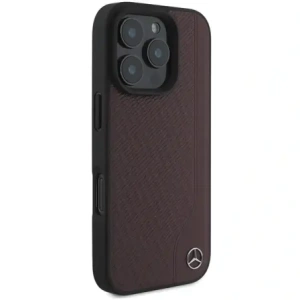 Hurtownia GSM - Etui Mercedes MEHMP16L23RBGVR Apple iPhone 16 Pro hardcase MB Wood Imitation Leather MagSafe czerwony/red - MRS247 - {ean13} - Hurt
