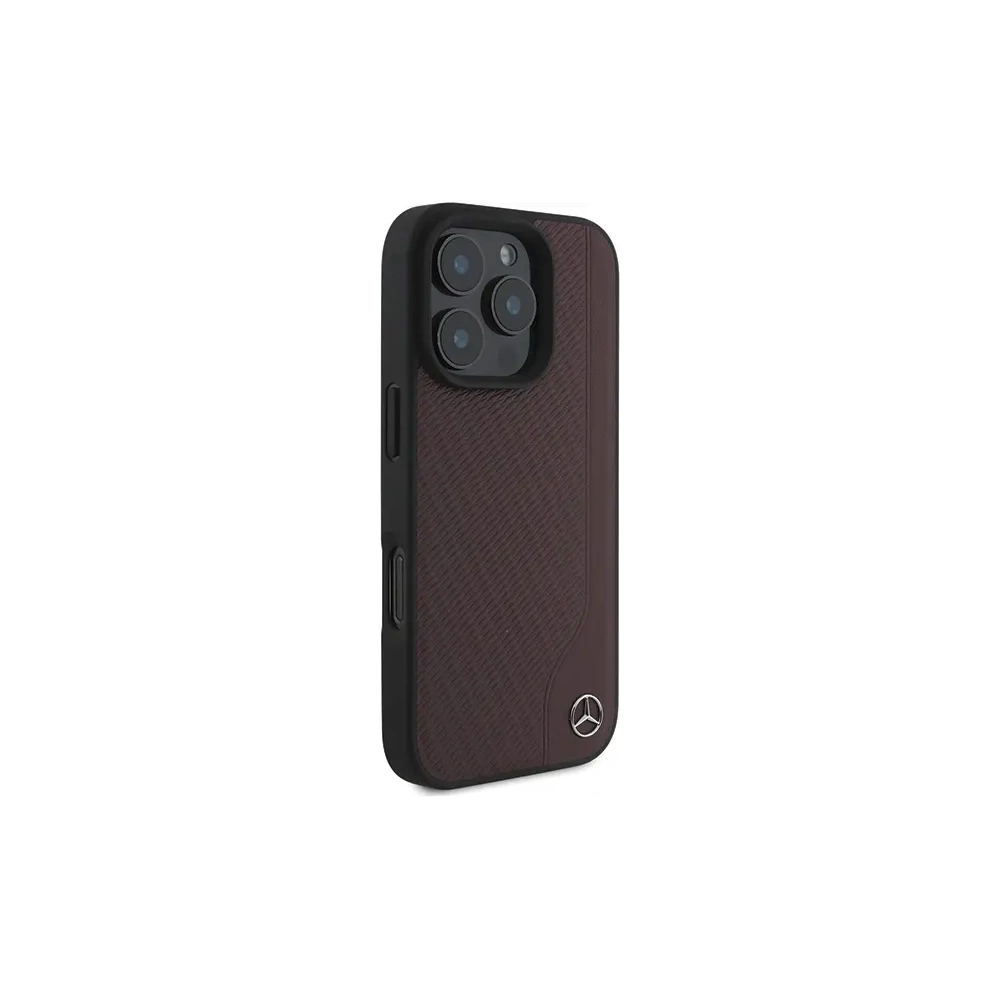 Hurtownia GSM - Etui Mercedes MEHMP16L23RBGVR Apple iPhone 16 Pro hardcase MB Wood Imitation Leather MagSafe czerwony/red - MRS247 - {ean13} - Hurt