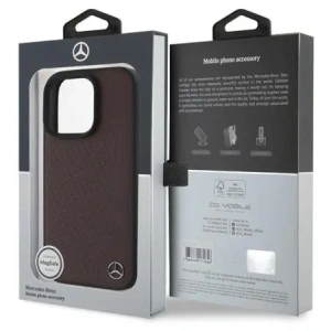 Wholesale Mercedes MEHMP16L23RBGVR Apple iPhone 16 Pro hardcase MB Wood Imitation Leather MagSafe red - MRS247 - {ean13} - Hurt
