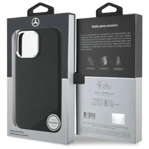 Mercedes MEHMP16L23SUGDK Apple iPhone 16 Pro hardver Szilikon Tonális Logó Fa Minta MagSafe fekete