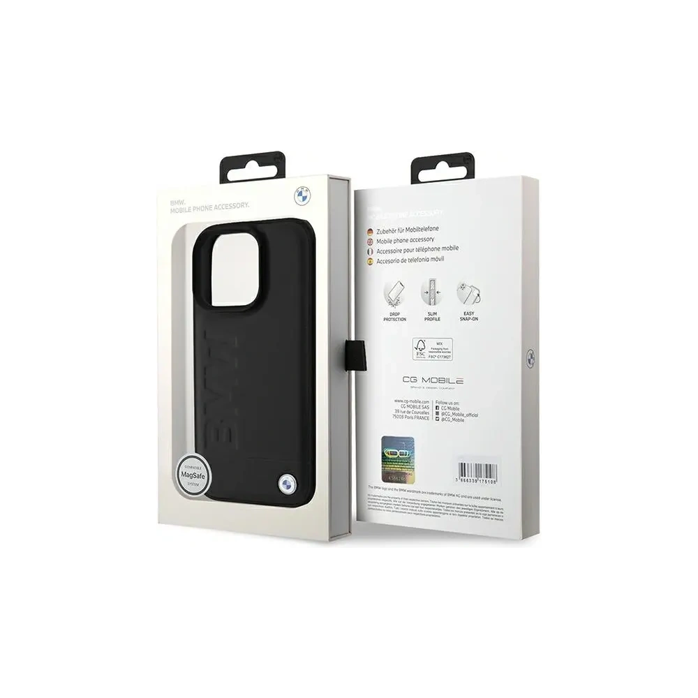 Hurtownia GSM - Etui BMW BMHMP16LSLLBK Apple iPhone 16 Pro hardcase Leather Hot Stamp MagSafe czarny/black - BMW703 - {ean13} - Hurt
