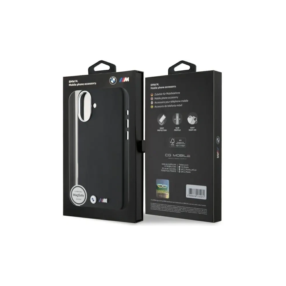 Hurtownia GSM - Etui BMW BMHMP16M23PMWK Apple iPhone 16 Plus hardcase M Smooth Full Wrapped Metal MagSafe černý/black - BMW704 - {ean13} - Hurt