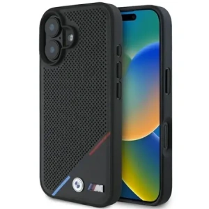 Hurtownia GSM - Etui BMW BMHMP16S23PUPDK Apple iPhone 16 hardcase M Perforated Tricolor Line MagSafe černý/black - BMW705 - {ean13} - Hurt