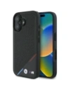 BMW BMHMP16S23PUPDK Apple iPhone 16 hardcase M Perforated Tricolor Line MagSafe negru