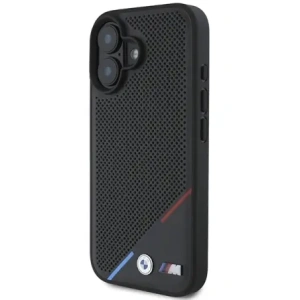 Hurtownia GSM - Etui BMW BMHMP16S23PUPDK Apple iPhone 16 hardcase M Perforated Tricolor Line MagSafe černý/black - BMW705 - {ean13} - Hurt
